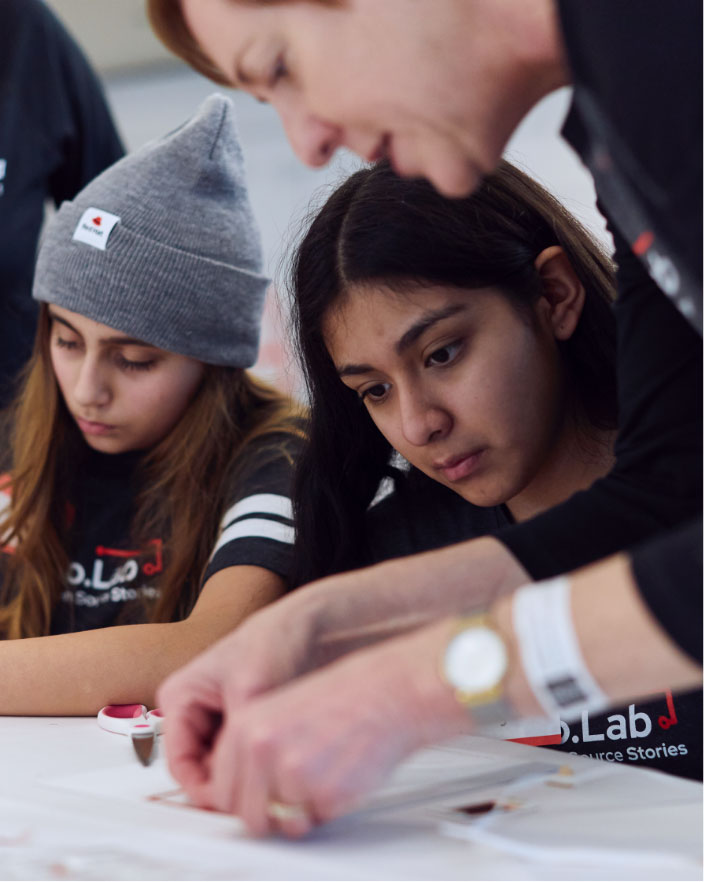 Chicas en un laboratorio