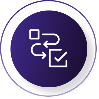 Process icon on purple background