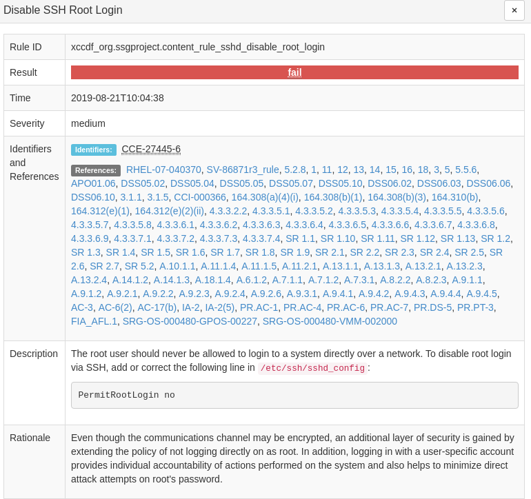 Disable SSH Root Dialog