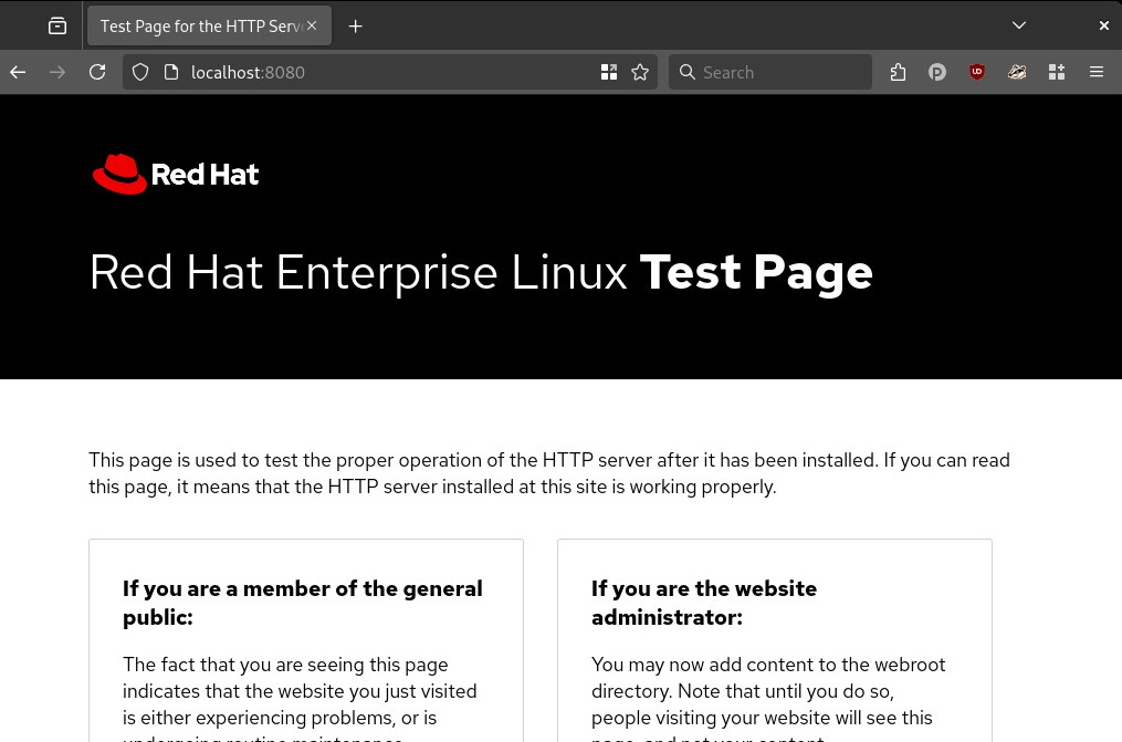RHEL test page