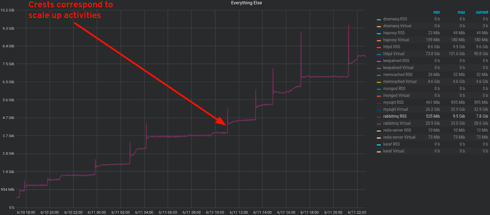 RabbitMQ RSS Memory usage