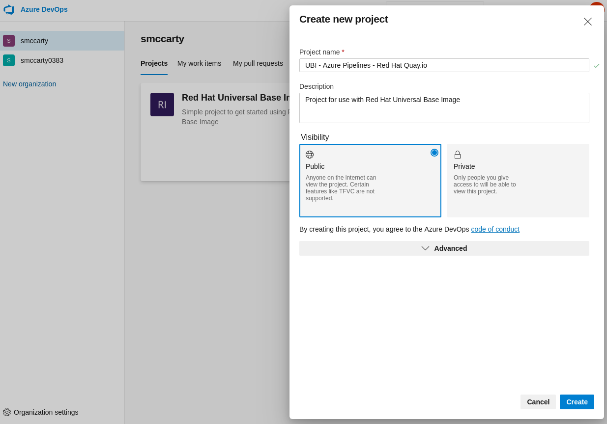 Creating a new repository in Azure Pipelines