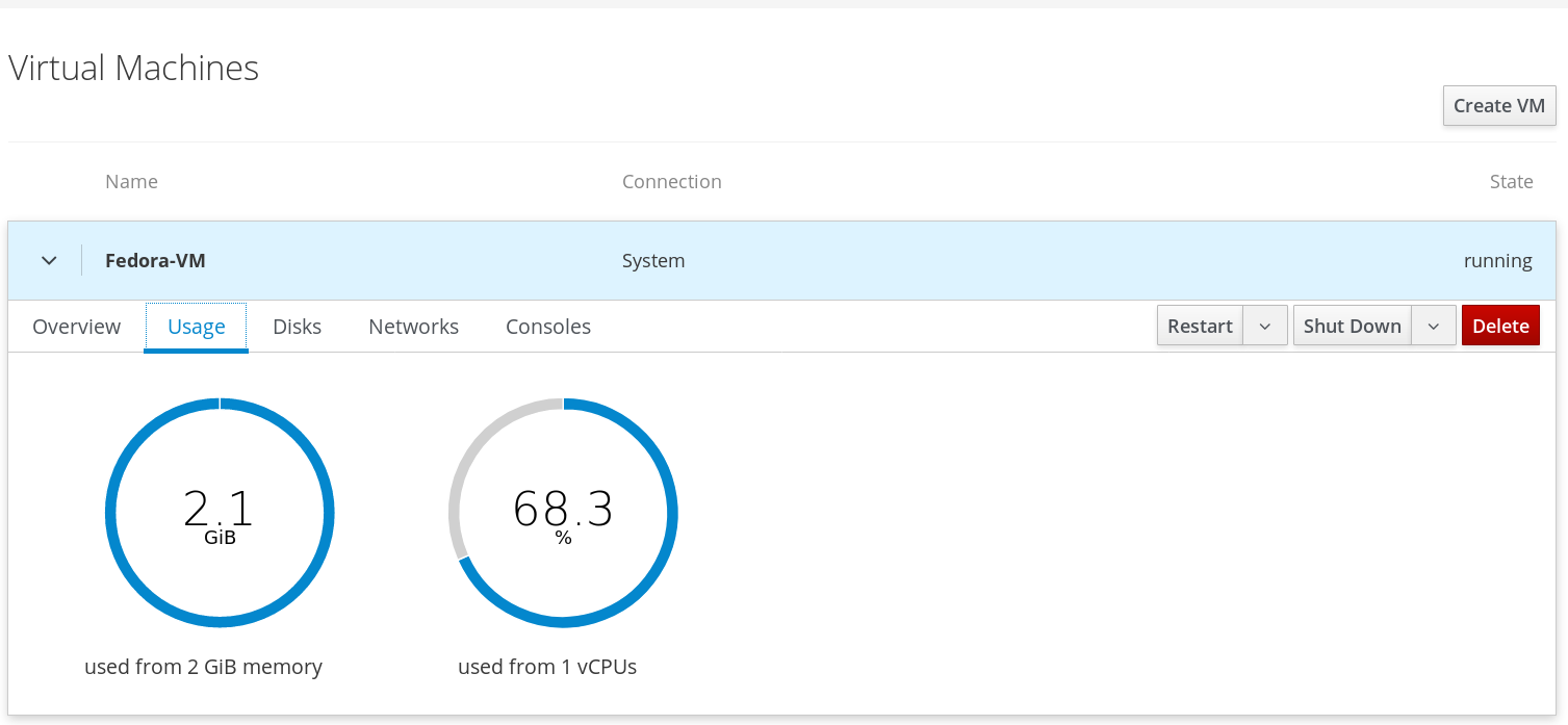 Figure 4: Viewing Virtual Machine disks in Web Console