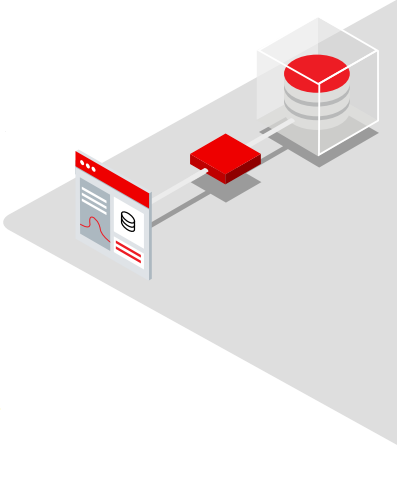 An API connecting a front-end application to a back-end database