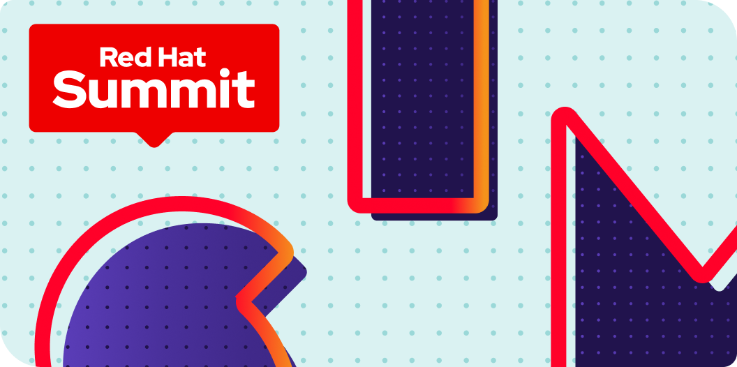 Red Hat Summit logo with geometric shapes in the background