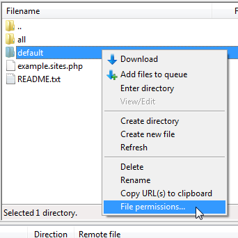 Select File Permissions