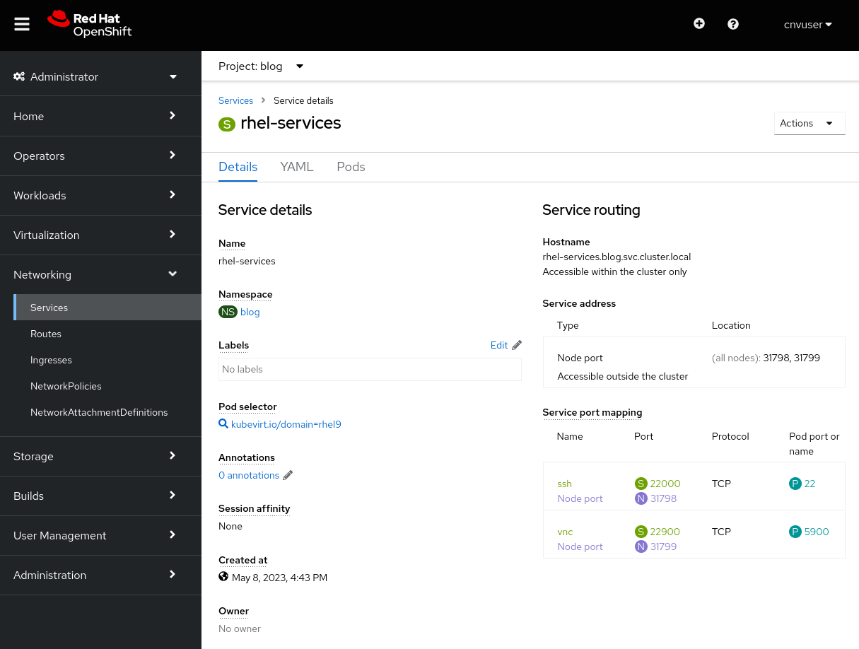 Connecting to VMs in Red Hat OpenShift Virtualization