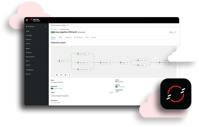 OpenShift 제품 화면