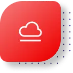 An icon, representing Cloud Services, on top of a dotted drop shadow