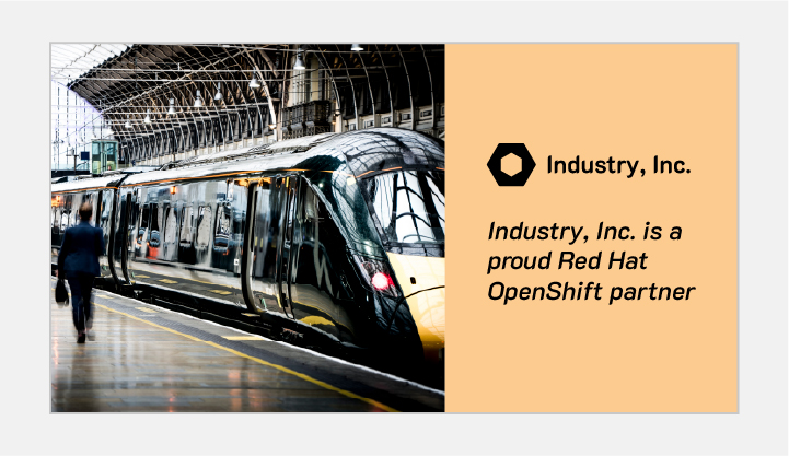 「Industry Inc. は Red Hat OpenShift パートナーです」というテキストが含まれるソーシャルメディア広告。