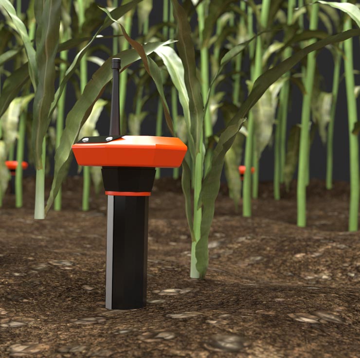 Sensor instrument in soil