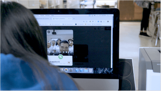 student with computer screen