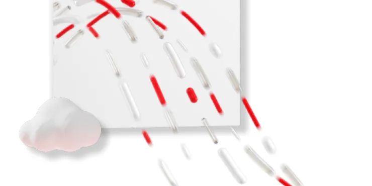 data streams flowing from a browser window