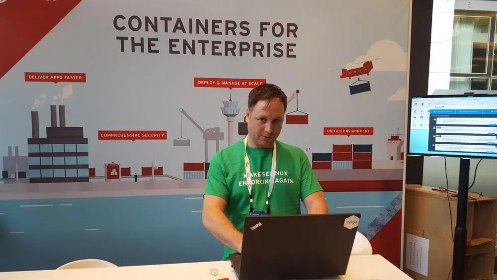 Your Author, Hard at Work at ContainerCon