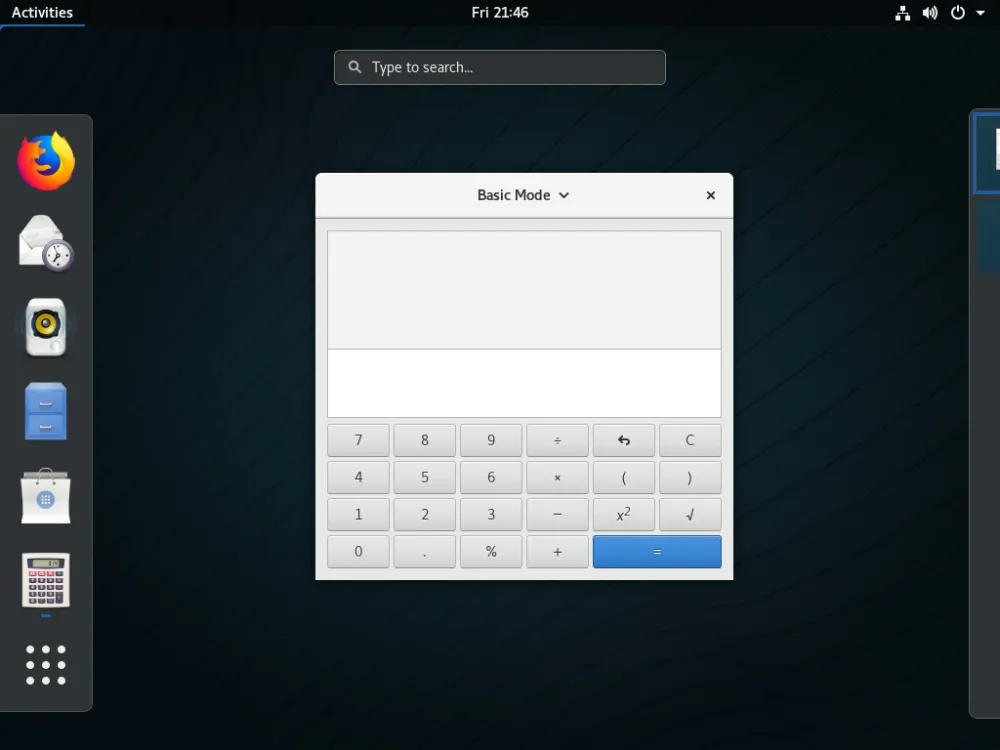 Once you access the Activities menu, you will also see a menu on the left, referred to as the dash.