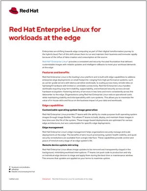 Red Hat Enterprise Linux for edge computing