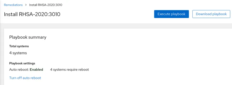 Figure 7. Option to execute playbook