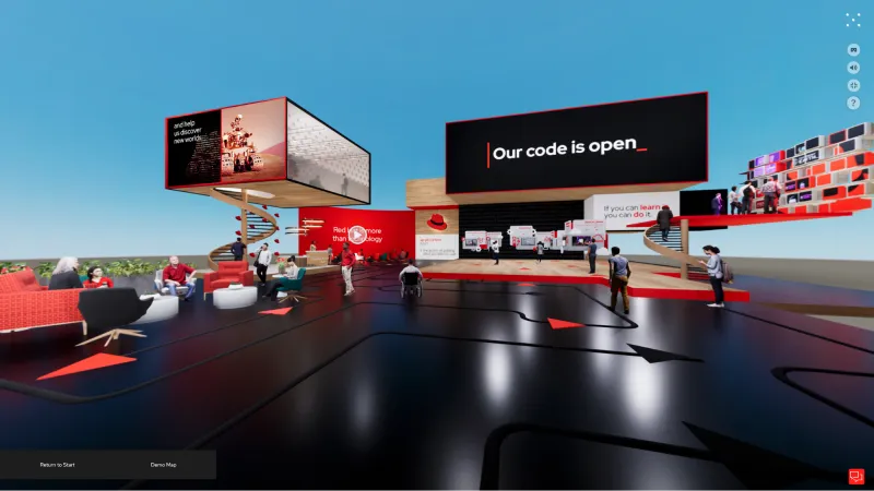 Red Hat virtual pop-up mockup