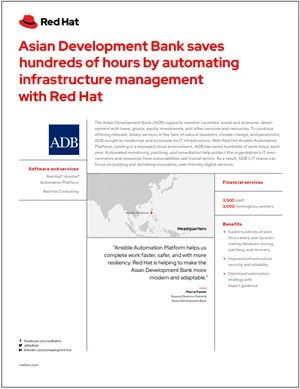 ADB uses Red Hat Ansible Automation Platform to boost infrastructure management