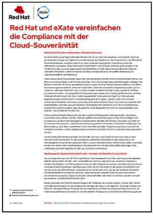 Red Hat und eXate vereinfachen die Compliance mit der Cloud-Souveränität_DE