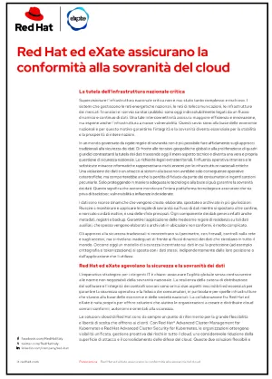 Red Hat ed eXate assicurano la conformità alla sovranità del cloud_IT