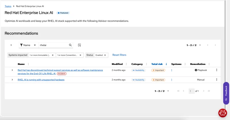 RHEL AI Recommendations_img02