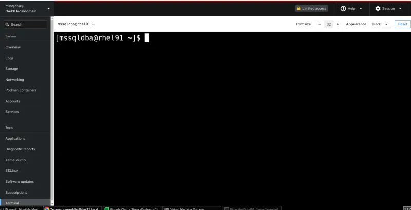 RHEL terminal window screenshot