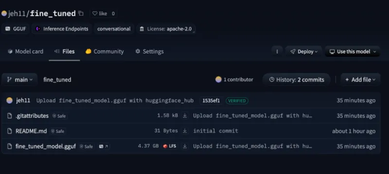 Fine-tuned model available on Hugging Face