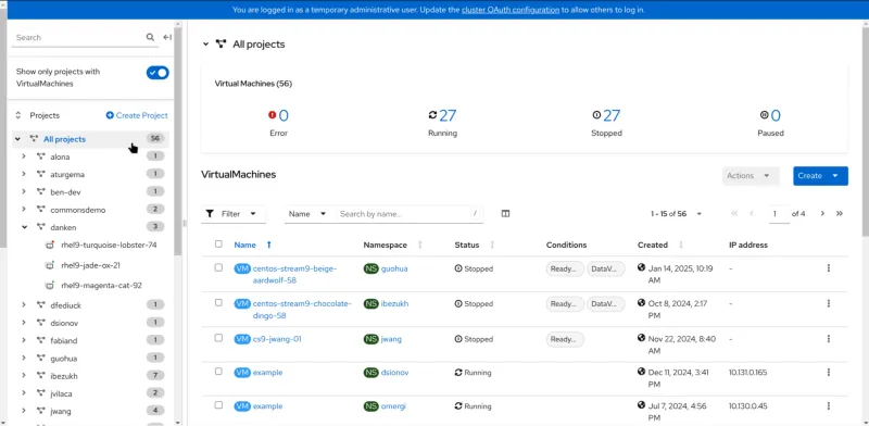 Simplified virtualization management experience