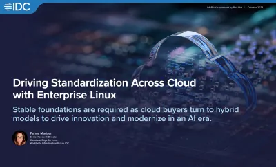Front page of Driving standardization across cloud with enterprise Linux analyst paper