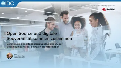 Front cover of Open Source und digitale Souveränität kommen zusammen analyst paper