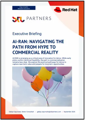 Front cover of AI-RAN: Navigating the path from hype to commercial reality analyst paper