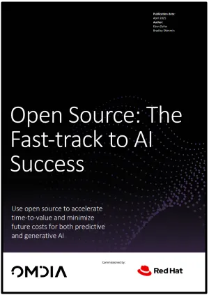 first page of Open Source: The Fast-track to AI Success analyst paper