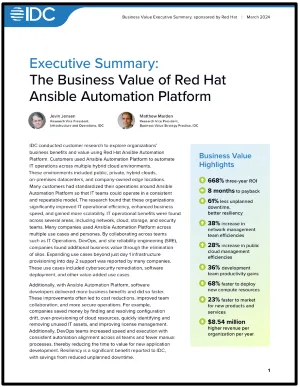 Executive Summary: The Business Value of Red Hat Ansible Automation Platform - Cloned