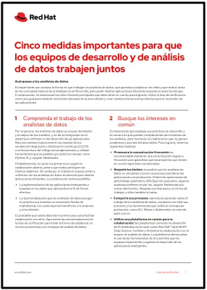 Cinco medidas importantes para que los equipos de desarrollo y de análisis de datos trabajen juntos