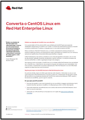 First page of Converta o CentOS Linux em Red Hat Enterprise Linux overview