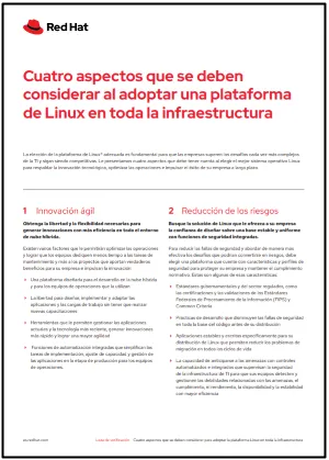 Cuatro aspectos que se deben considerar al adoptar una plataforma de Linux en toda la infraestructura