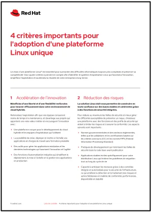 4 critères importants pour l'adoption d'une plateforme Linux unique