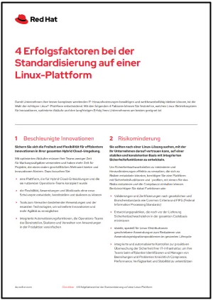 4 Erfolgsfaktoren bei der Standardisierung auf einer Linux-Plattform