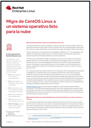 Image of first page of Migre de CentOS Linux a un sistema operativo listo para la nube pdf