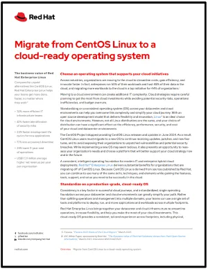 First page of Migrate from CentOS Linux to a cloud-ready operating system overview