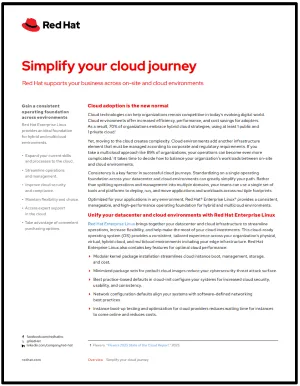 First page of Simplify your cloud journey with Red Hat Enterprise Linux overview