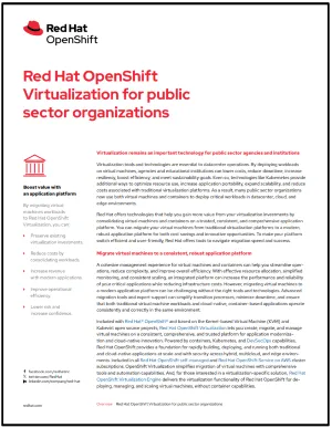 Red Hat OpenShift Virtualization for public sector organizations