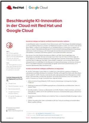 first page of Beschleunigte KI-Innovation in der Cloud mit Red Hat und Google Cloud pdf