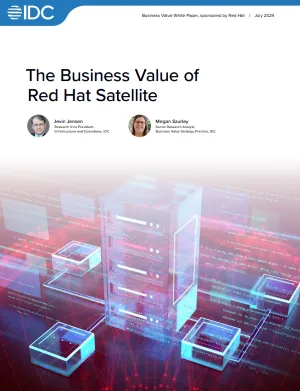 Front cover of The Business Value of Red Hat Satellite analyst material