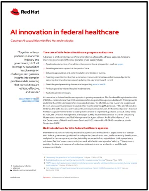 Image of first page of the AI innovation in federal healthcare overview pdf