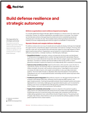 first page of Build defense resilience and strategic autonomy overview