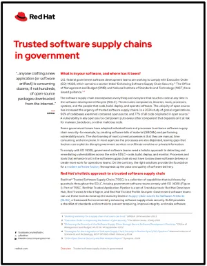 First page of Trusted software supply chains in government overview