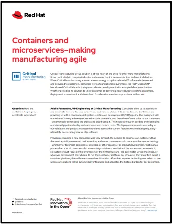 Containers and microservices—making manufacturing agile