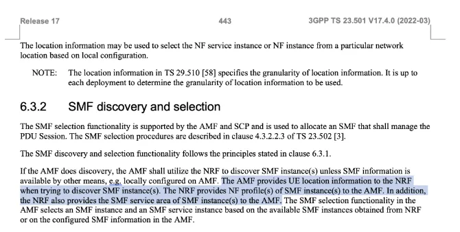 SMF discovery and selection